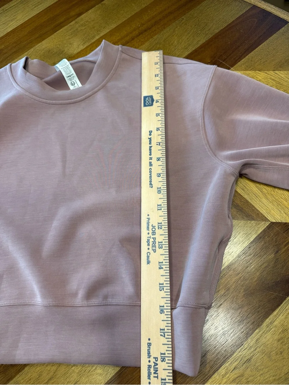 Lululemon Softstreme Perfectly Oversized Cropped Crew in Twilight Rose size Zero